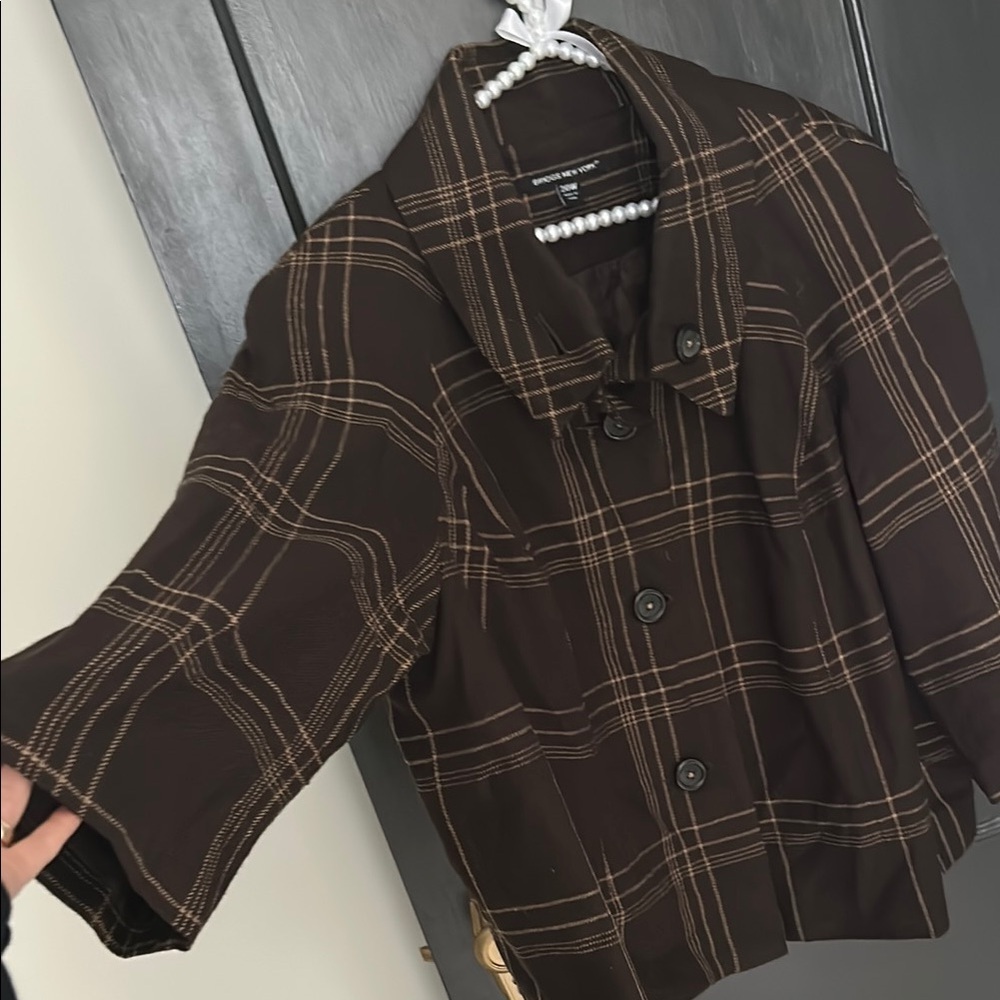 Briggs New York Dark Brown Plaid Jacket - Picture 3 of 3